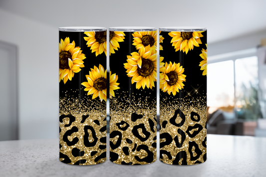 Leopard Sunflower 20 oz Tumbler