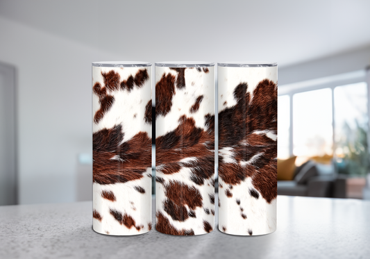 Dark Brown Cow Hide 20 oz Tumbler