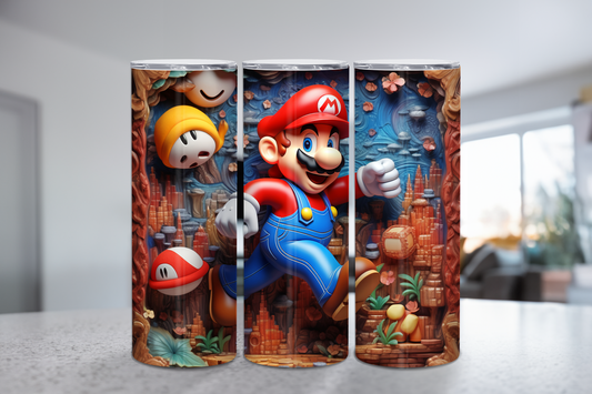 3D Super Mario 20 oz Tumbler