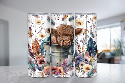 Baby Highland Cow in a Tub 20 oz Tumbler