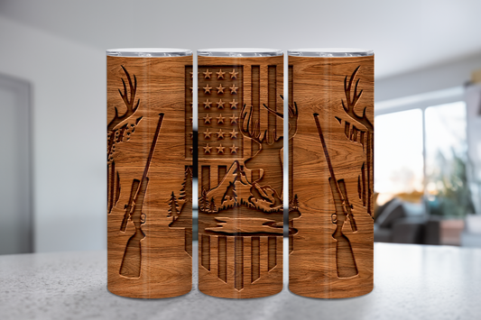 Woodgrain Deer 20 oz Tumbler