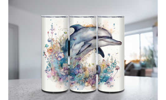 Watercolor Dolphin 20 oz Tumbler