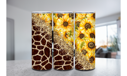 Giraffe Sunflower 20 oz Tumbler