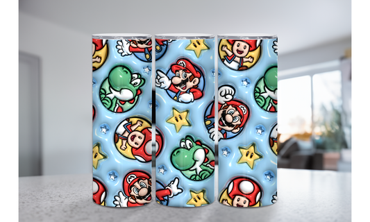 3D Super Mario Bros 20 oz Tumbler