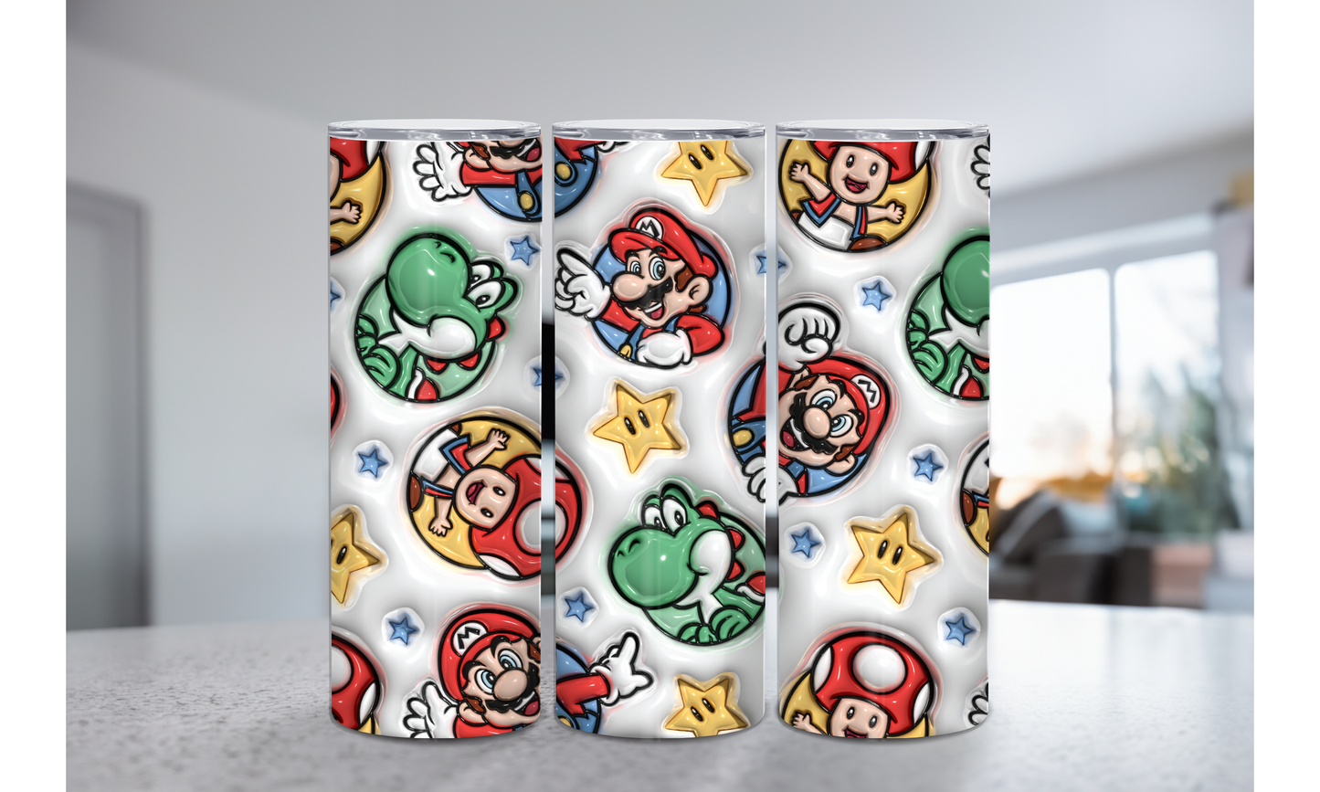 3D Super Mario Bros 20 oz Tumbler