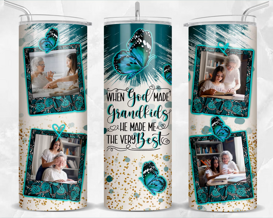 Grandma God Made Grandkids Custom 20 oz Skinny Tumbler
